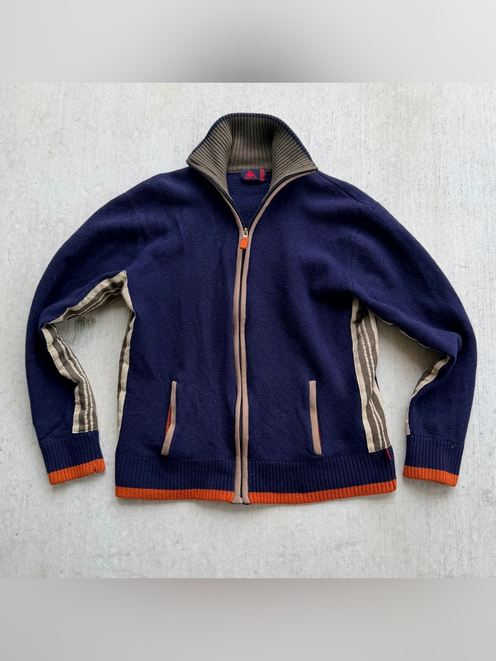 Vintage Robe Di Kappa Wool Sweater Zip Up Large Slim 80s